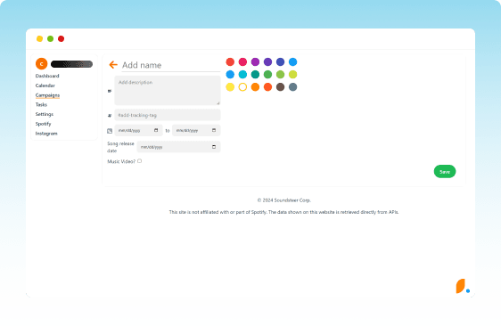 Simple campaign management for the busy artist.